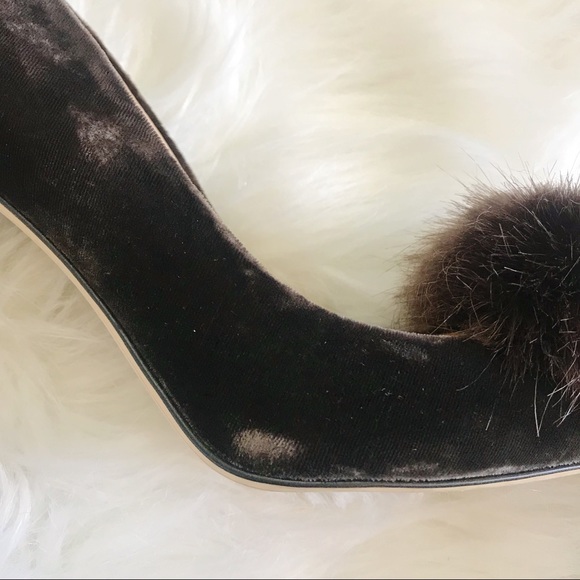 Sam Edelman Velvet Pom Pom Heels - Sz 6 - Picture 3 of 5